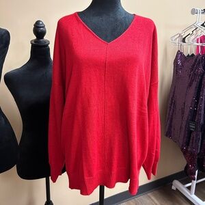 August Sky red sweater